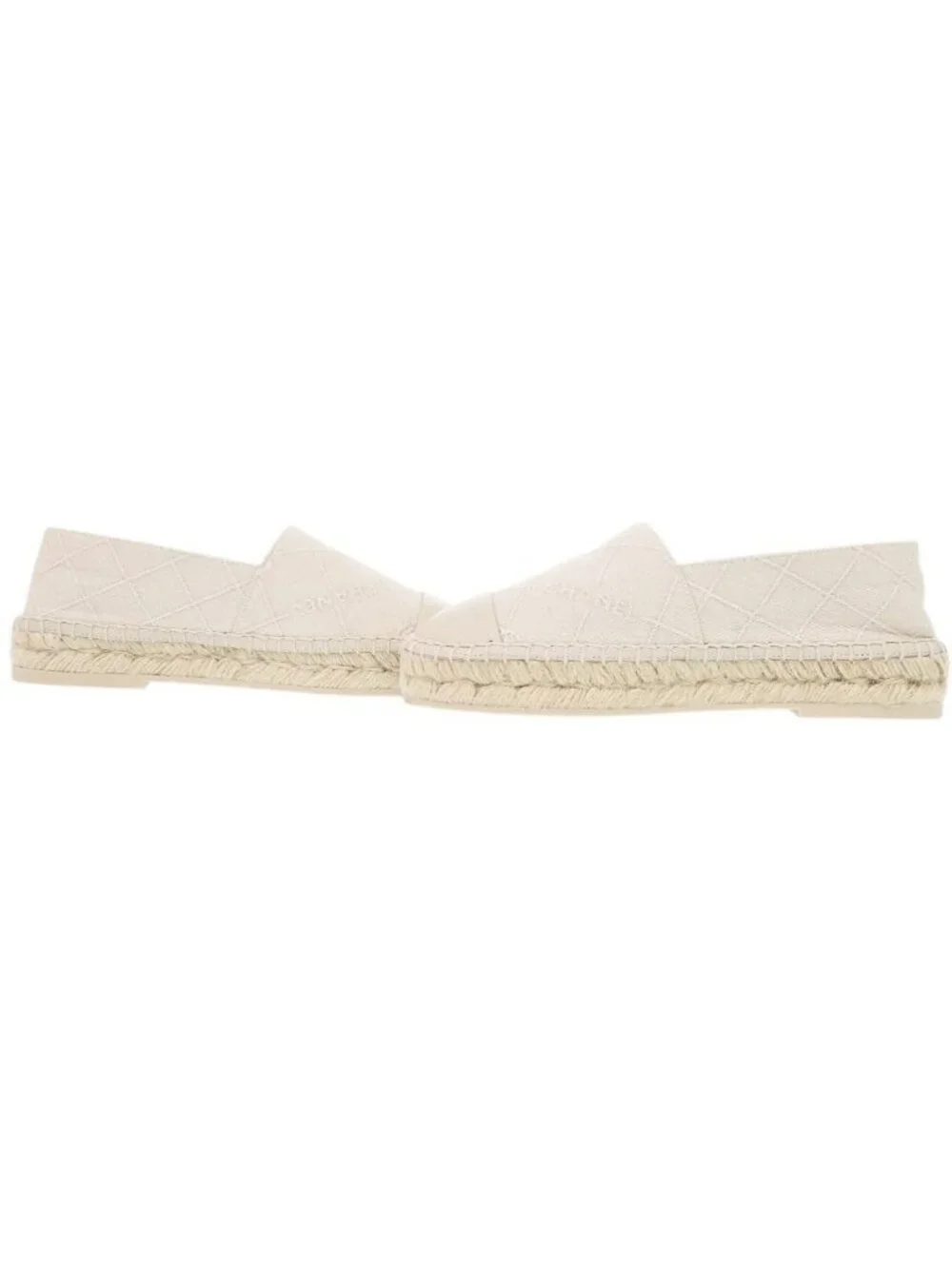 Chanel Espadrilles CC Logo 36 Cotton Lambskin Hemp Beige Flat Shoes